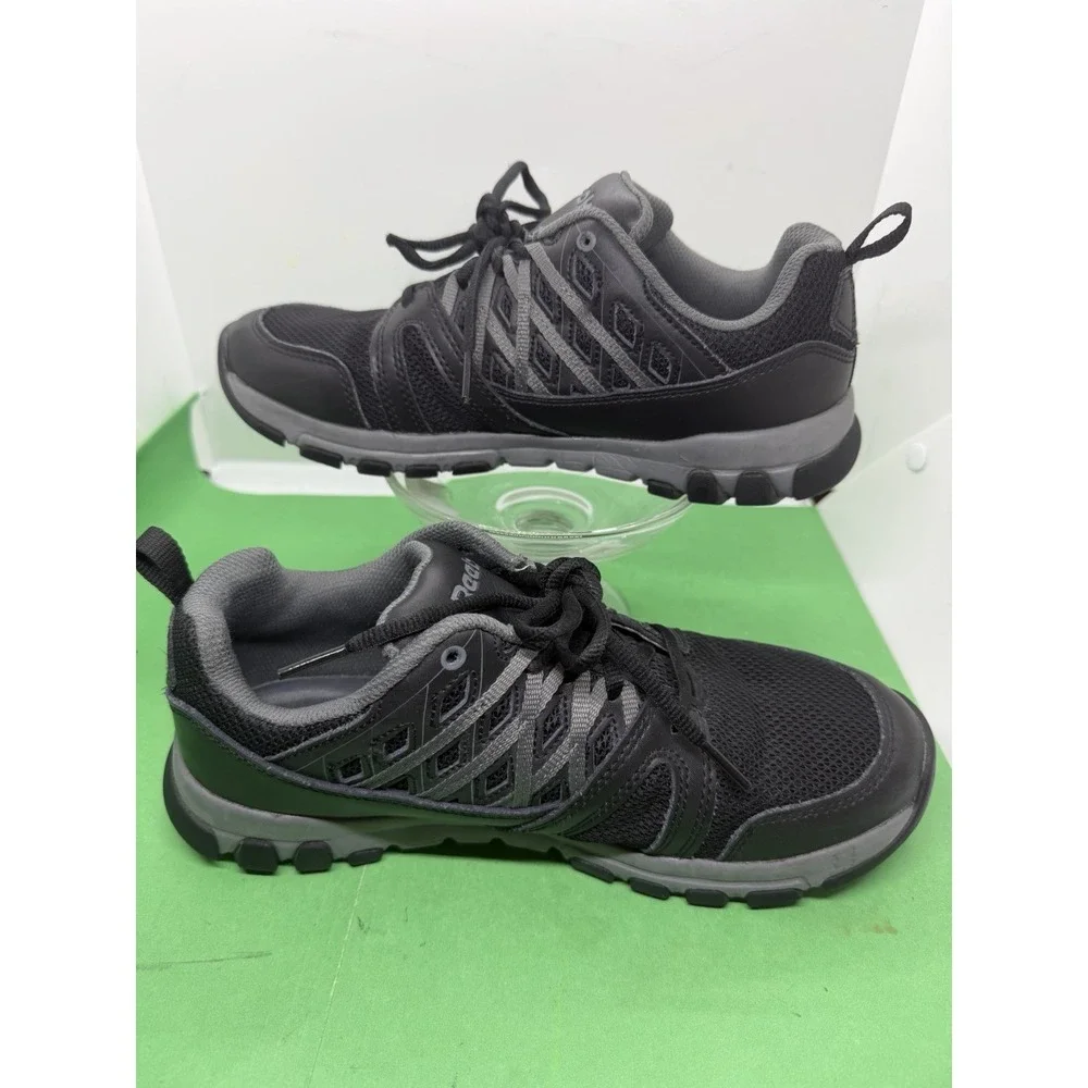 Reebok SubLite Mens 7.5 Black Gray Steel Safety Toe Work Sneakers RB4015